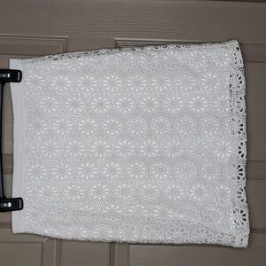 NWOT Ann Taylor white lace boho floral skirt size 2